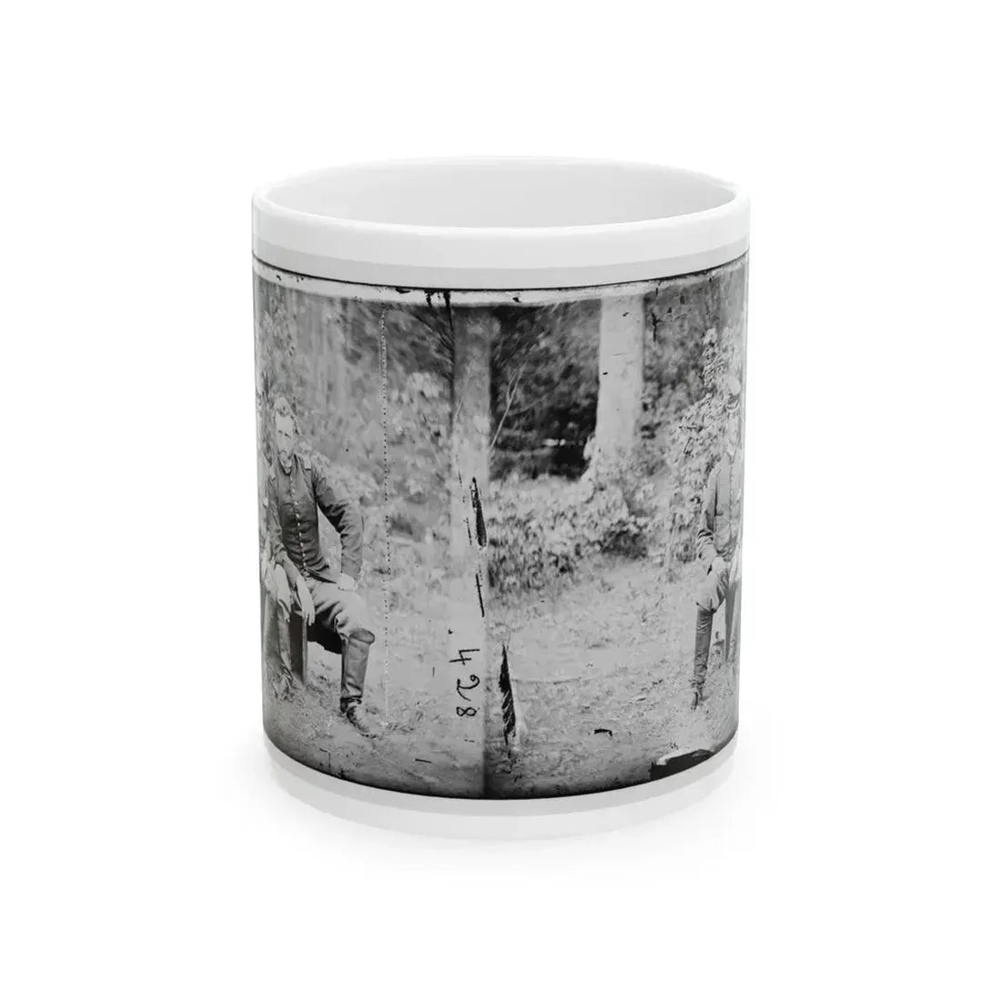 Fair Oaks, Va. Lt. James B. Washington, A Confederate Prisoner, With Capt. George A. Custer Of The 5th Cavalry, U.S.A. (U.S. Civil War) White Coffee Mug 11oz - Go Mug Yourself