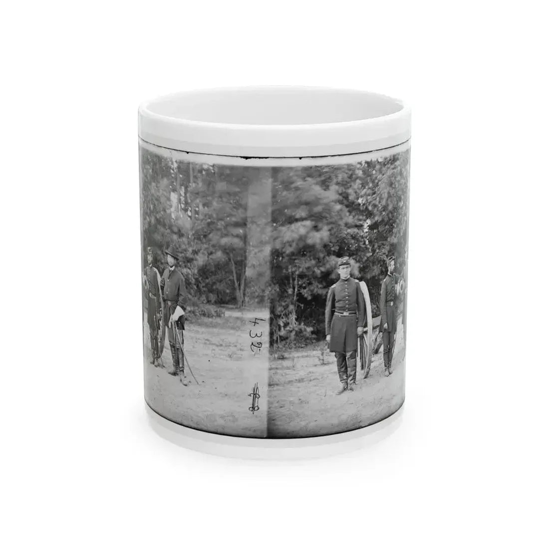 Fair Oaks, Va., Vicinity. Capt. Horatio G. Gibson (Second From Left) And Officers Of His Battery (U.S. Civil War) White Coffee Mug 11oz - Go Mug Yourself