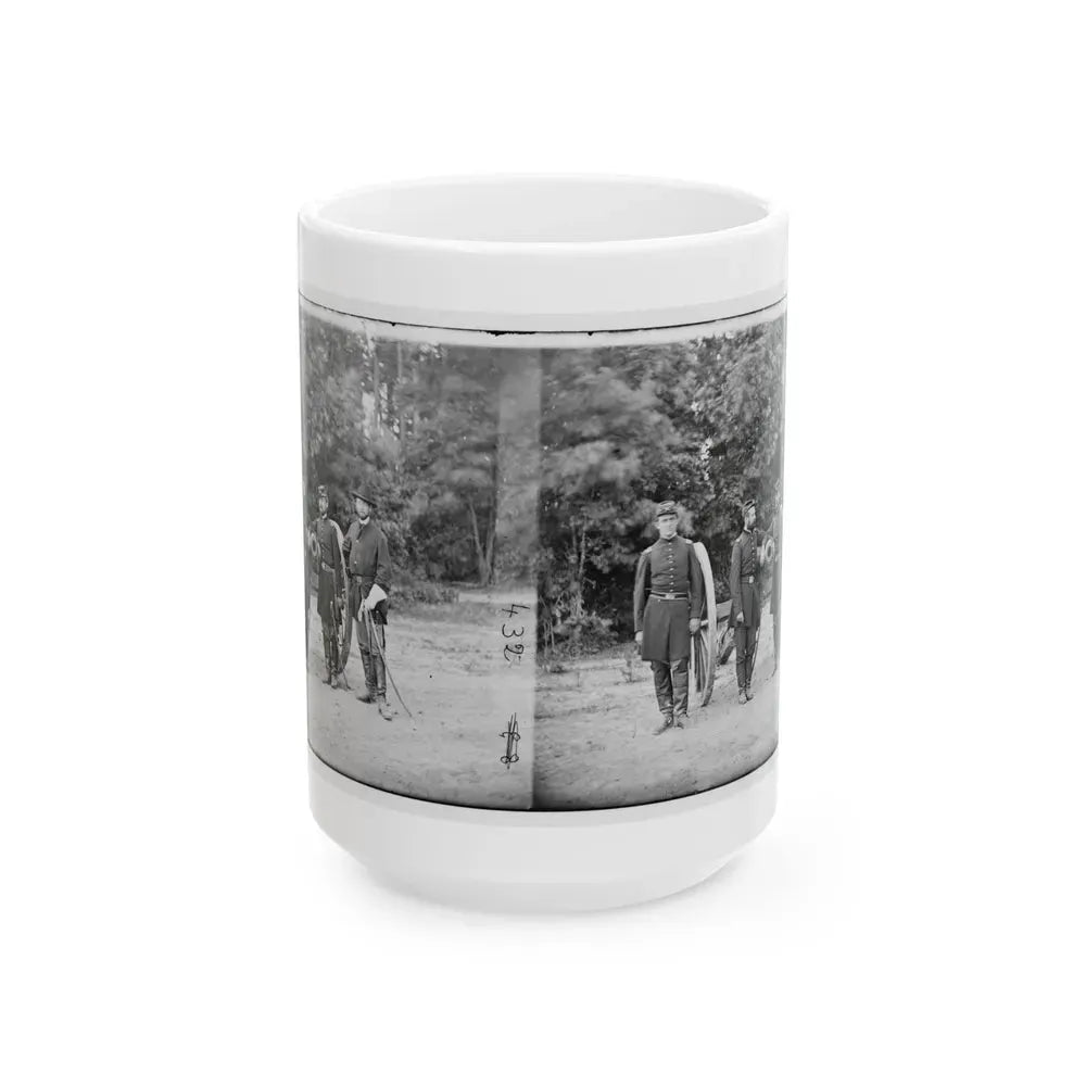 Fair Oaks, Va., Vicinity. Capt. Horatio G. Gibson (Second From Left) And Officers Of His Battery (U.S. Civil War) White Coffee Mug 15oz - Go Mug Yourself