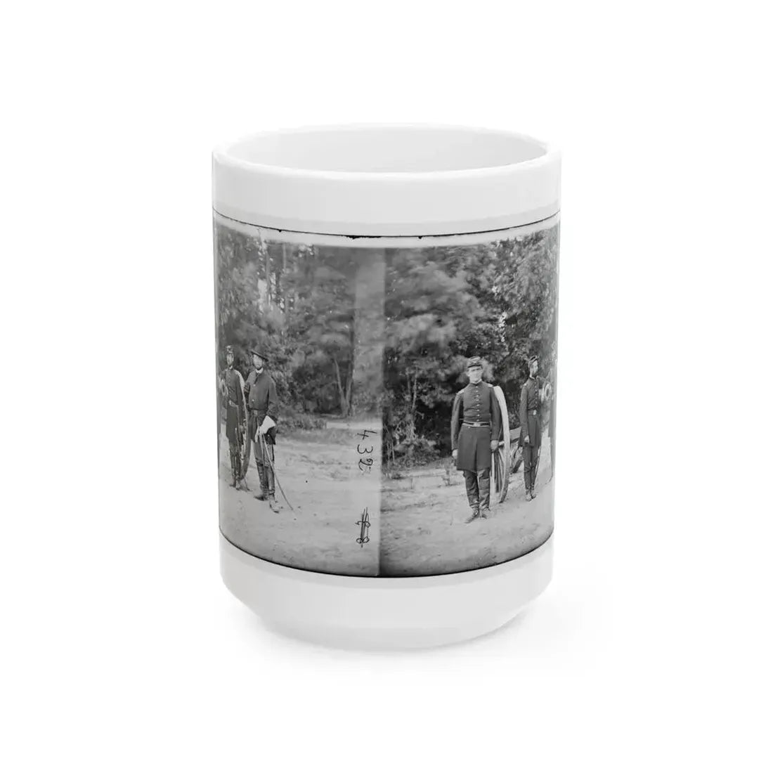 Fair Oaks, Va., Vicinity. Capt. Horatio G. Gibson (Second From Left) And Officers Of His Battery (U.S. Civil War) White Coffee Mug 15oz - Go Mug Yourself