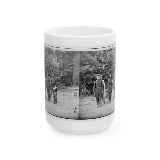 Fair Oaks, Va., Vicinity. Capt. Horatio G. Gibson (Second From Left) And Officers Of His Battery (U.S. Civil War) White Coffee Mug 15oz - Go Mug Yourself