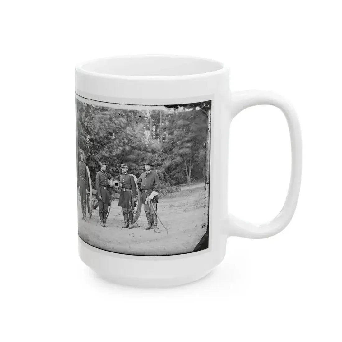 Fair Oaks, Va., Vicinity. Capt. Horatio G. Gibson (Second From Left) And Officers Of His Battery (U.S. Civil War) White Coffee Mug - Go Mug Yourself