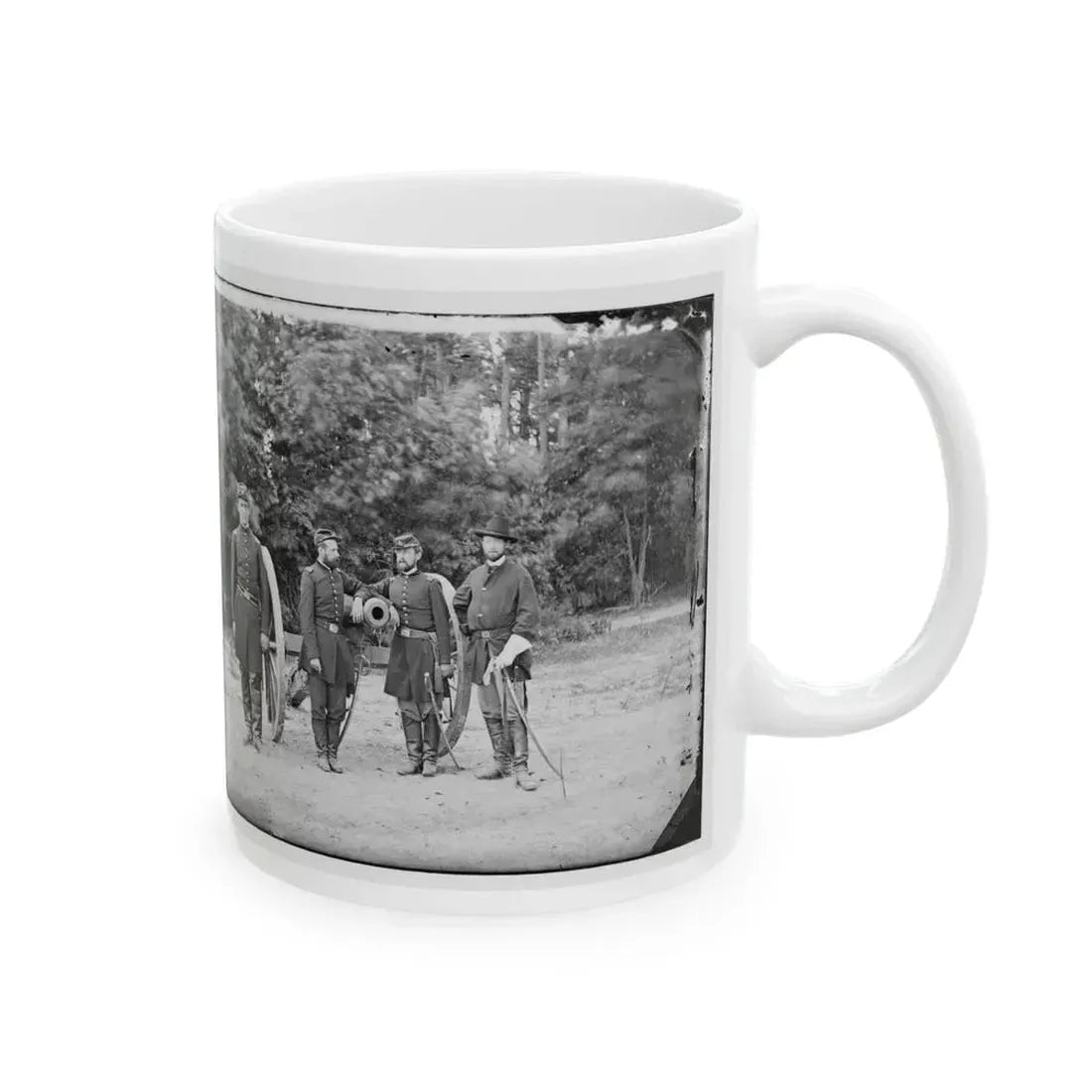 Fair Oaks, Va., Vicinity. Capt. Horatio G. Gibson (Second From Left) And Officers Of His Battery (U.S. Civil War) White Coffee Mug - Go Mug Yourself