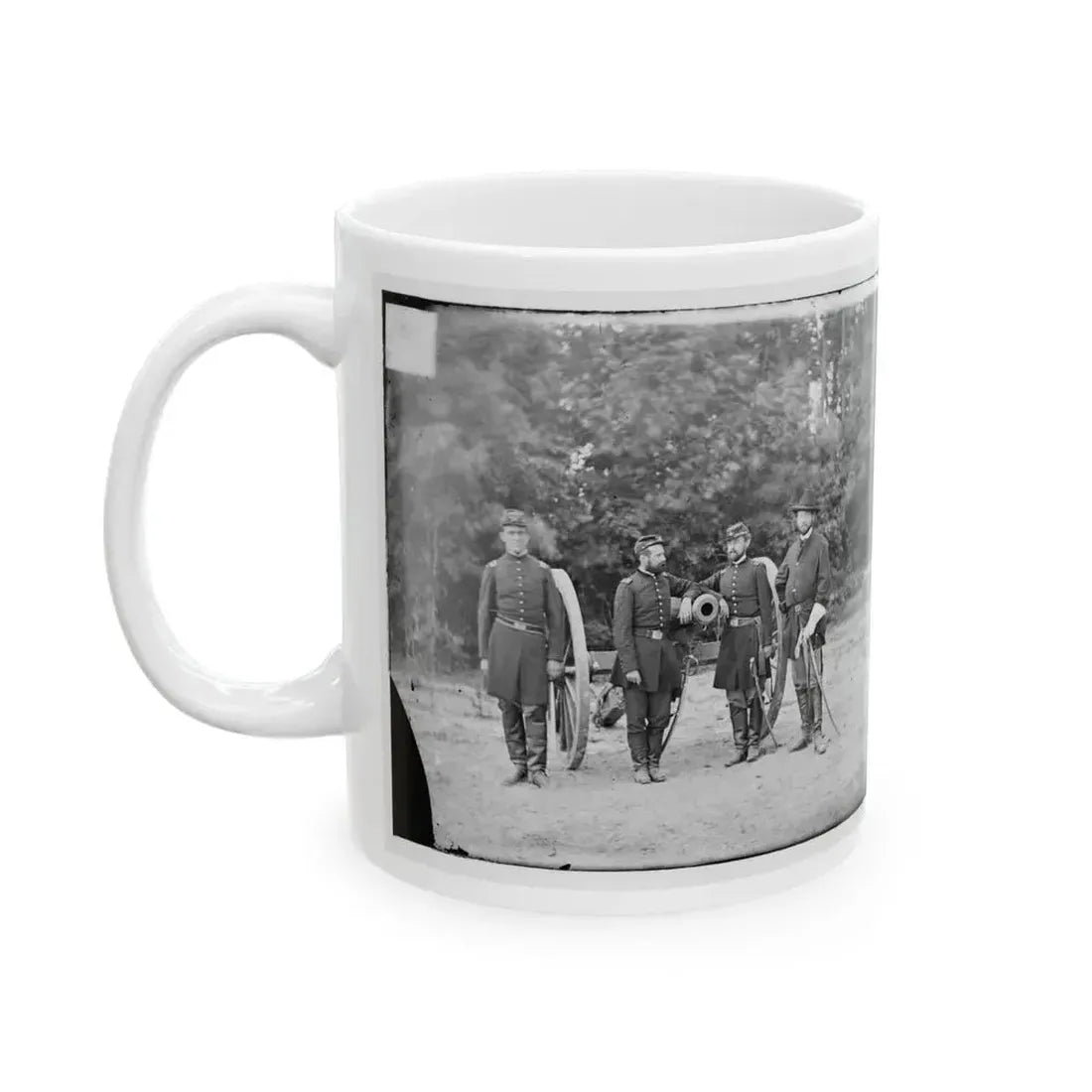 Fair Oaks, Va., Vicinity. Capt. Horatio G. Gibson (Second From Left) And Officers Of His Battery (U.S. Civil War) White Coffee Mug - Go Mug Yourself