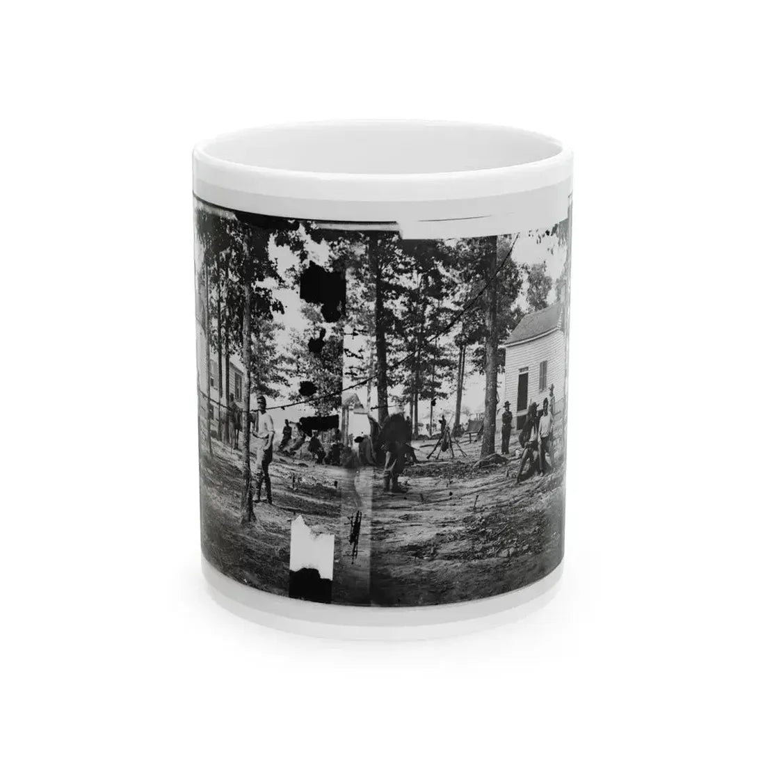 Fair Oaks, Va., Vicinity. Quarles House, Where Many Dead Were Buried (U.S. Civil War) White Coffee Mug 11oz - Go Mug Yourself
