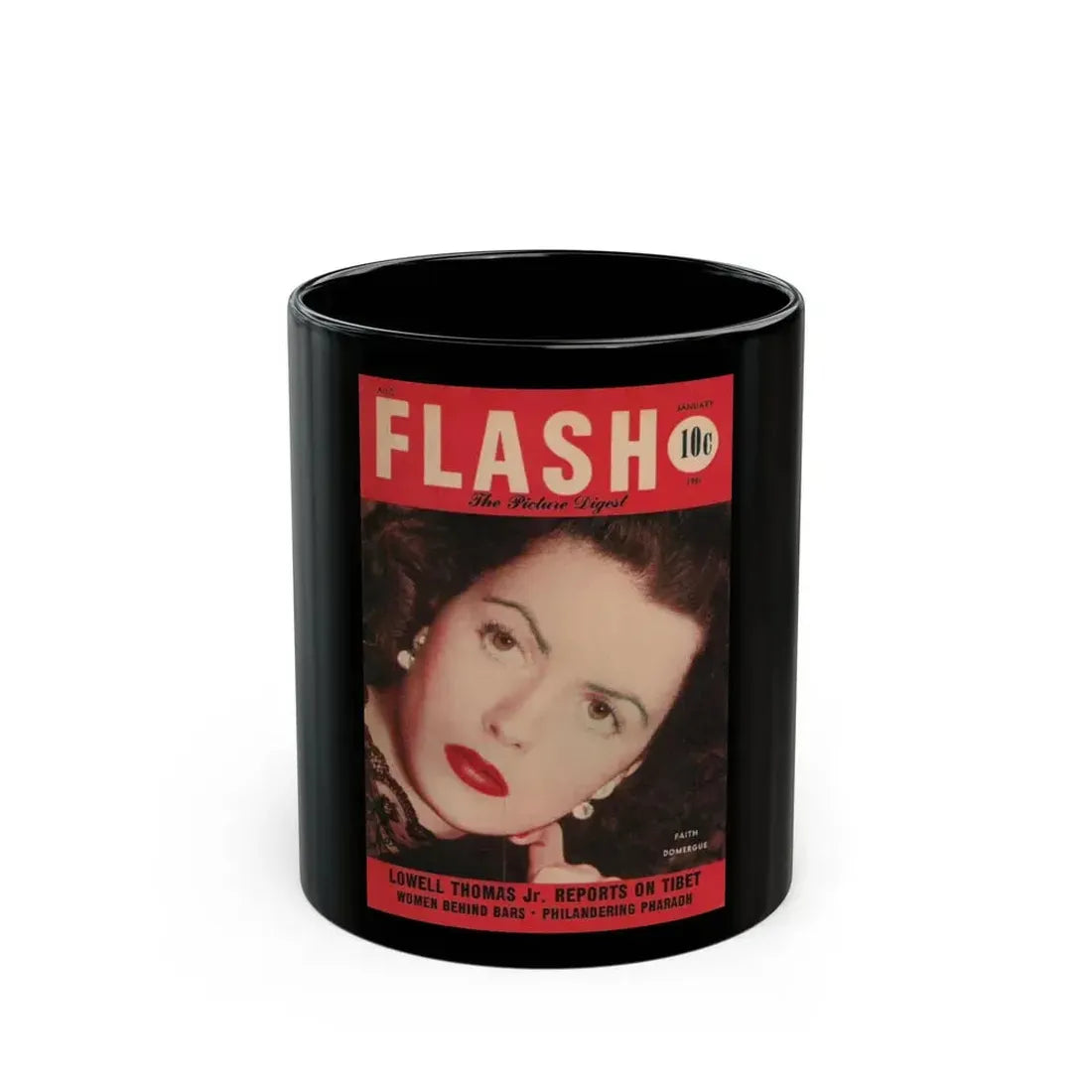 Faith Domergue #10 - Mag. Cover (Vintage Female Icon) Black Coffee Mug 11oz - Go Mug Yourself
