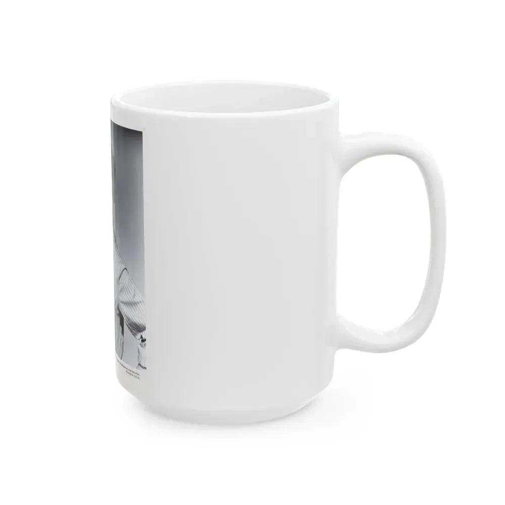 Faith Domergue #121 - Vintage B&W Upper Body Promo Photo from 1953 for a U-I Film as 7.5x9.5 1 (Vintage Female Icon) White Coffee Mug - Go Mug Yourself