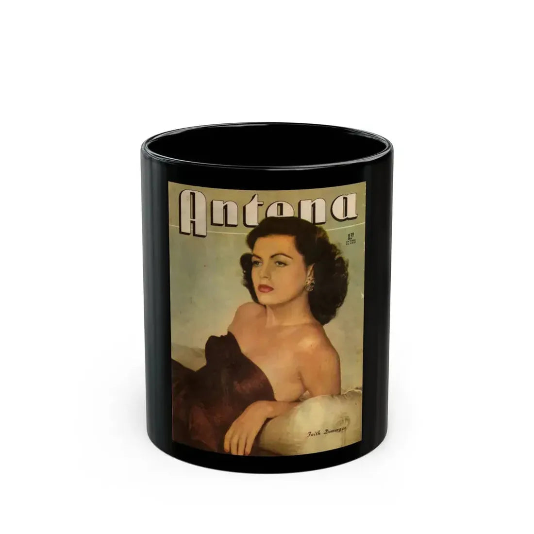 Faith Domergue #125 - Mag. Cover (Vintage Female Icon) Black Coffee Mug 11oz - Go Mug Yourself