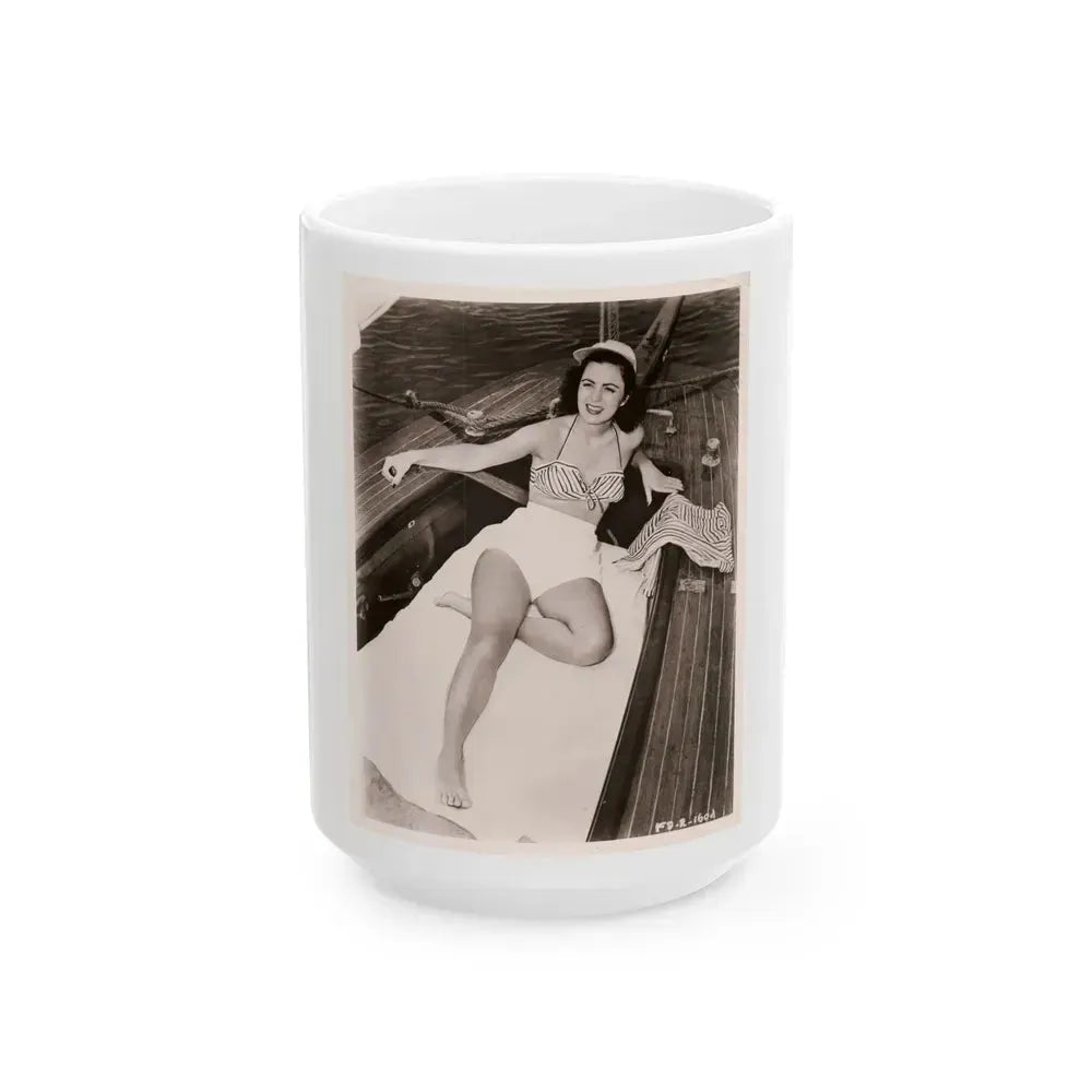 Faith Domergue #139 (Vintage Female Icon) White Coffee Mug 15oz - Go Mug Yourself