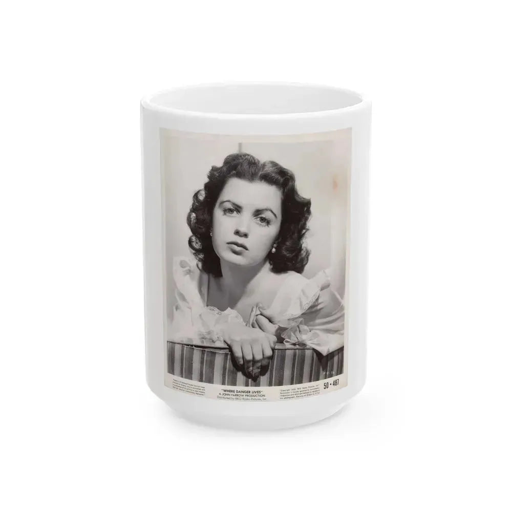 Faith Domergue #158 (Vintage Female Icon) White Coffee Mug 15oz - Go Mug Yourself