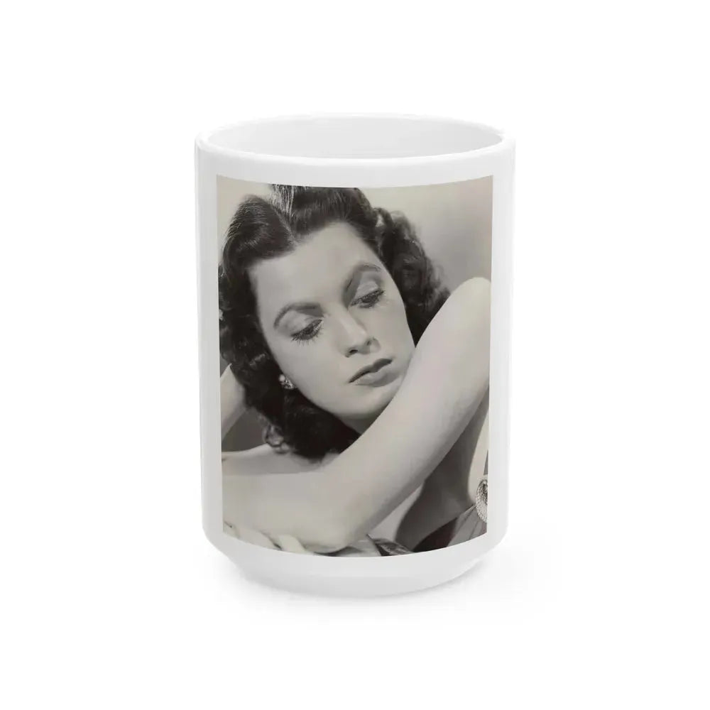 Faith Domergue #172 (Vintage Female Icon) White Coffee Mug 15oz - Go Mug Yourself