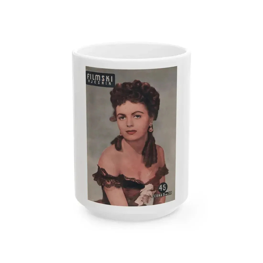 Faith Domergue #176 - Mag. Cover (Vintage Female Icon) White Coffee Mug 15oz - Go Mug Yourself