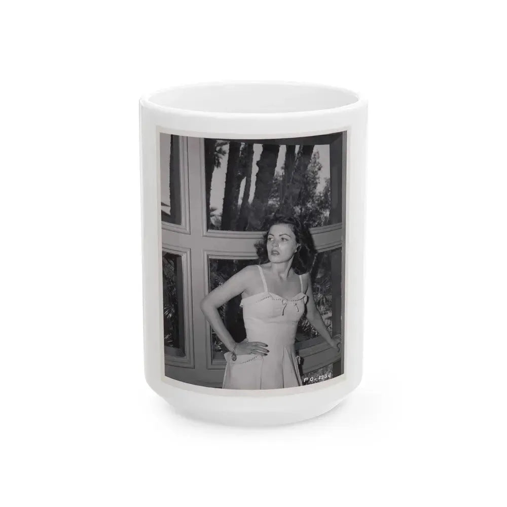 Faith Domergue #185 (Vintage Female Icon) White Coffee Mug 15oz - Go Mug Yourself