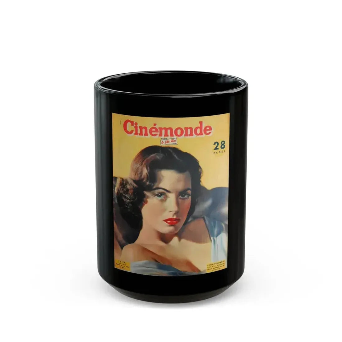 Faith Domergue #203 - Mag. Cover 2 (Vintage Female Icon) Black Coffee Mug 15oz - Go Mug Yourself