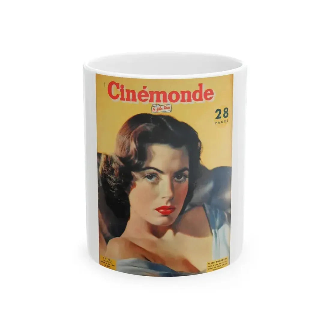 Faith Domergue #203 - Mag. Cover 2 (Vintage Female Icon) White Coffee Mug 11oz - Go Mug Yourself