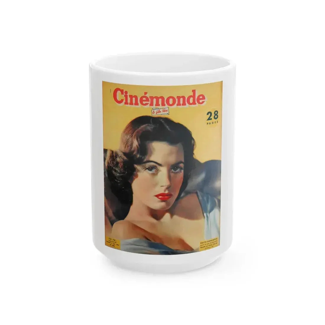 Faith Domergue #203 - Mag. Cover 2 (Vintage Female Icon) White Coffee Mug 15oz - Go Mug Yourself