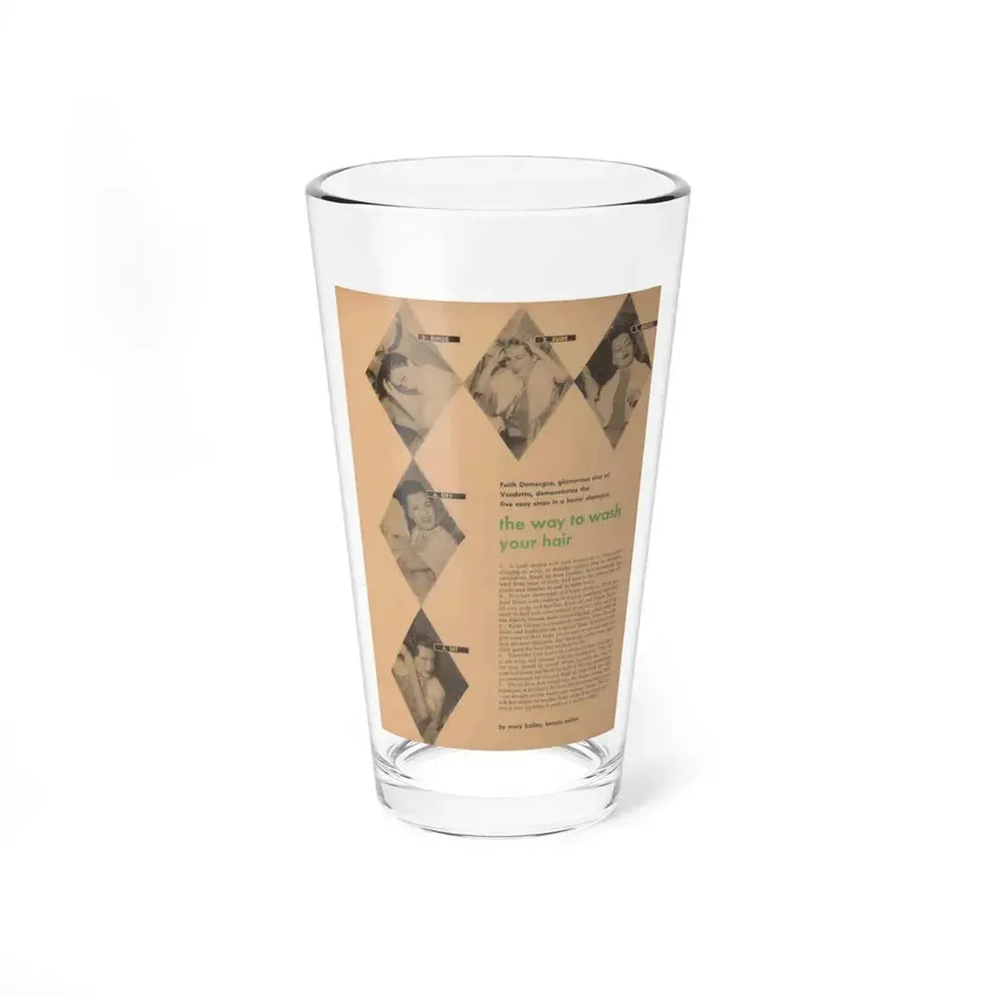 Faith Domergue #226 - Shampoo Advertisement Featuring, Faith from 50's (Vintage Female Icon) Pint Glass 16oz 16oz - Go Mug Yourself
