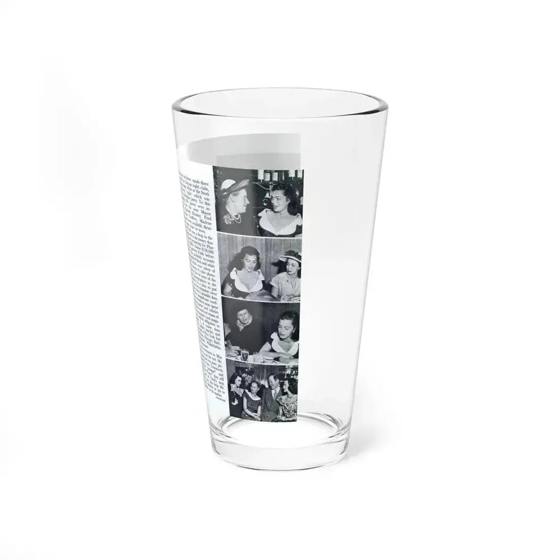 Faith Domergue #232 - Pages 68 & 69 Pages 11 & 12 of 14+5 B&W Photos & Long Article on her from Pageant Digest Mag. April '51 (Vintage Female Icon) Pint Glass 16oz - Go Mug Yourself