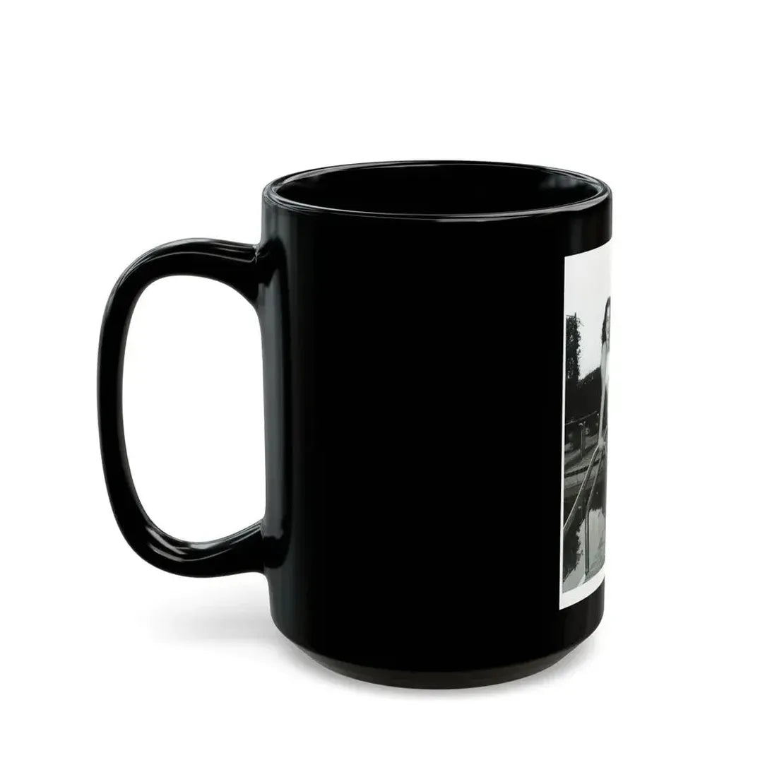 Faith Domergue #238 - Remade B&W 8x10 Full Full Body 2-Piece Swimsuit Cheesecake Photo HQ Re-Print (Vintage Female Icon) Black Coffee Mug - Go Mug Yourself