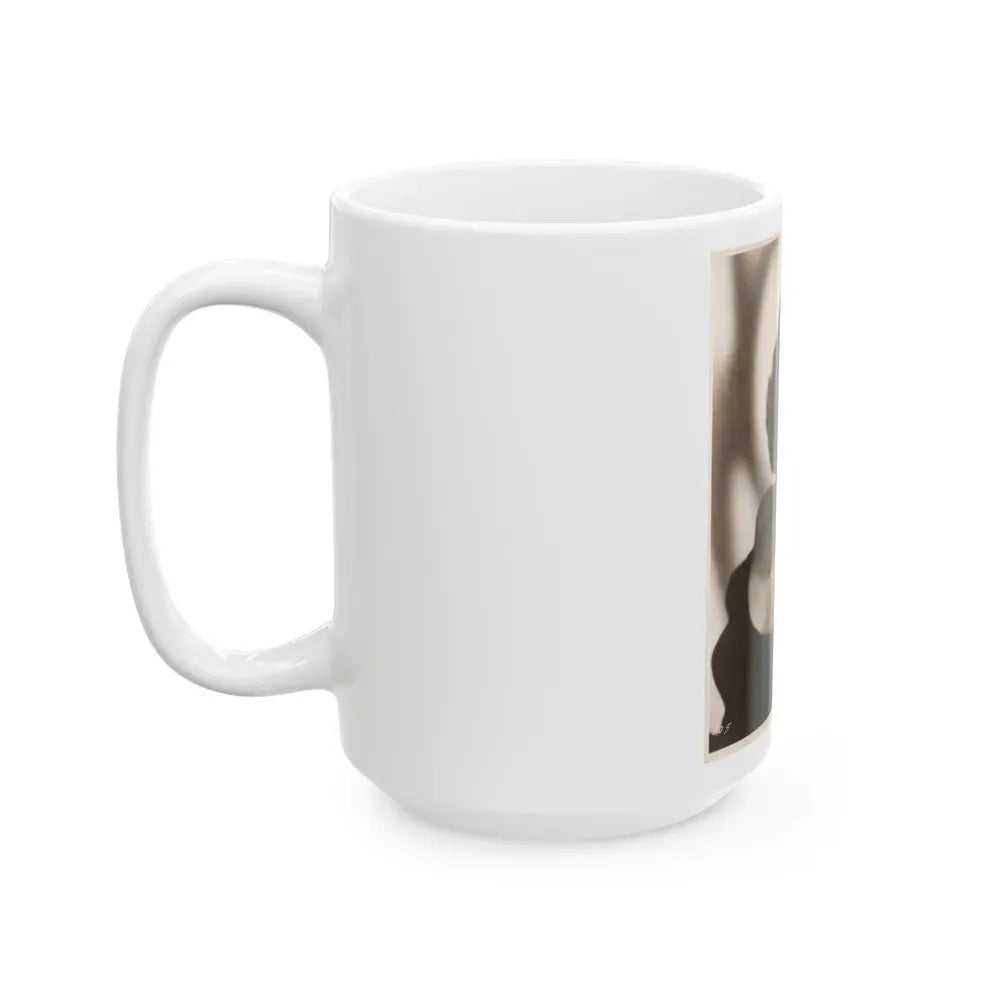 Faith Domergue #240 - Vintage B&W Upper Body Portrait Photo from 50's (Vintage Female Icon) White Coffee Mug - Go Mug Yourself