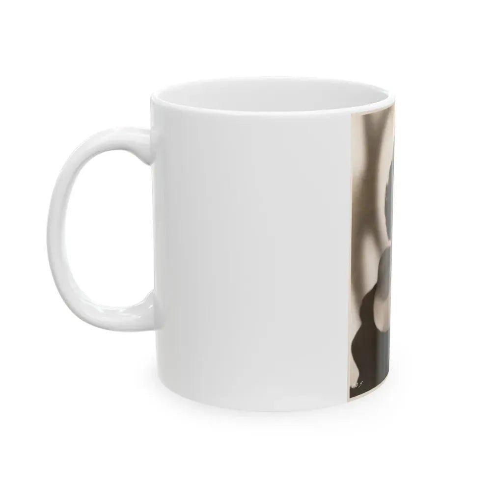Faith Domergue #240 - Vintage B&W Upper Body Portrait Photo from 50's (Vintage Female Icon) White Coffee Mug - Go Mug Yourself