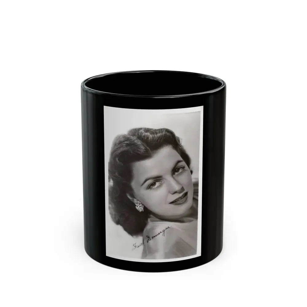 Faith Domergue #241 - Vintage B&W 3.5x5 Portrait Photo Postcard (Vintage Female Icon) Black Coffee Mug 11oz - Go Mug Yourself