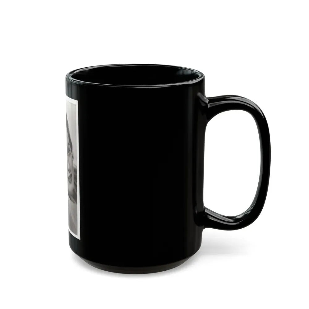 Faith Domergue #241 - Vintage B&W 3.5x5 Portrait Photo Postcard (Vintage Female Icon) Black Coffee Mug - Go Mug Yourself
