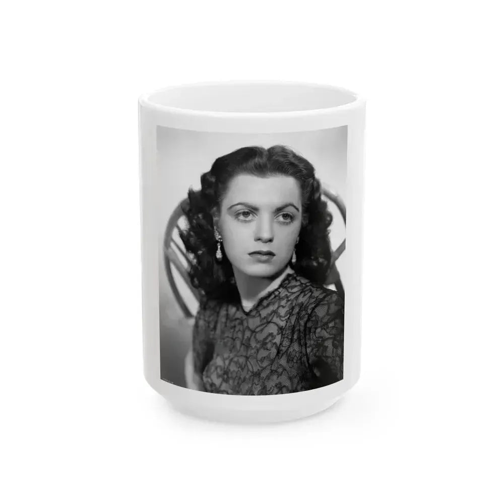 Faith Domergue #33 (Vintage Female Icon) White Coffee Mug 15oz - Go Mug Yourself