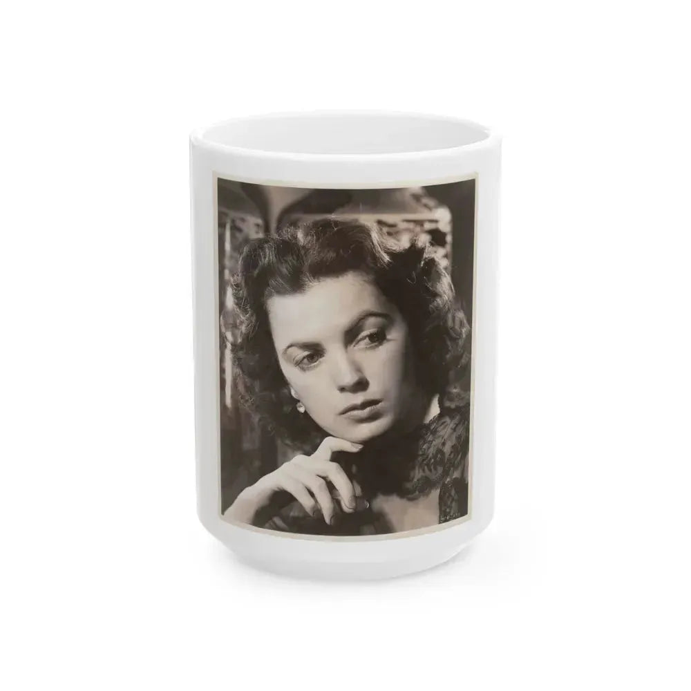 Faith Domergue #42 (Vintage Female Icon) White Coffee Mug 15oz - Go Mug Yourself