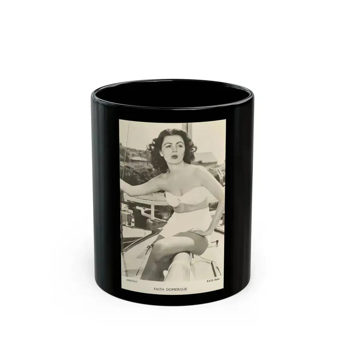 Faith Domergue #47 1 (Vintage Female Icon) Black Coffee Mug 11oz - Go Mug Yourself