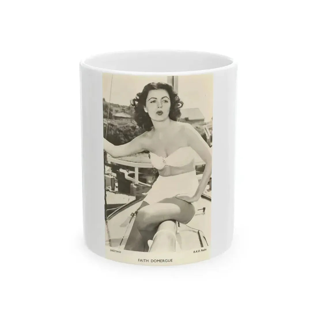 Faith Domergue #47 1 (Vintage Female Icon) White Coffee Mug 11oz - Go Mug Yourself