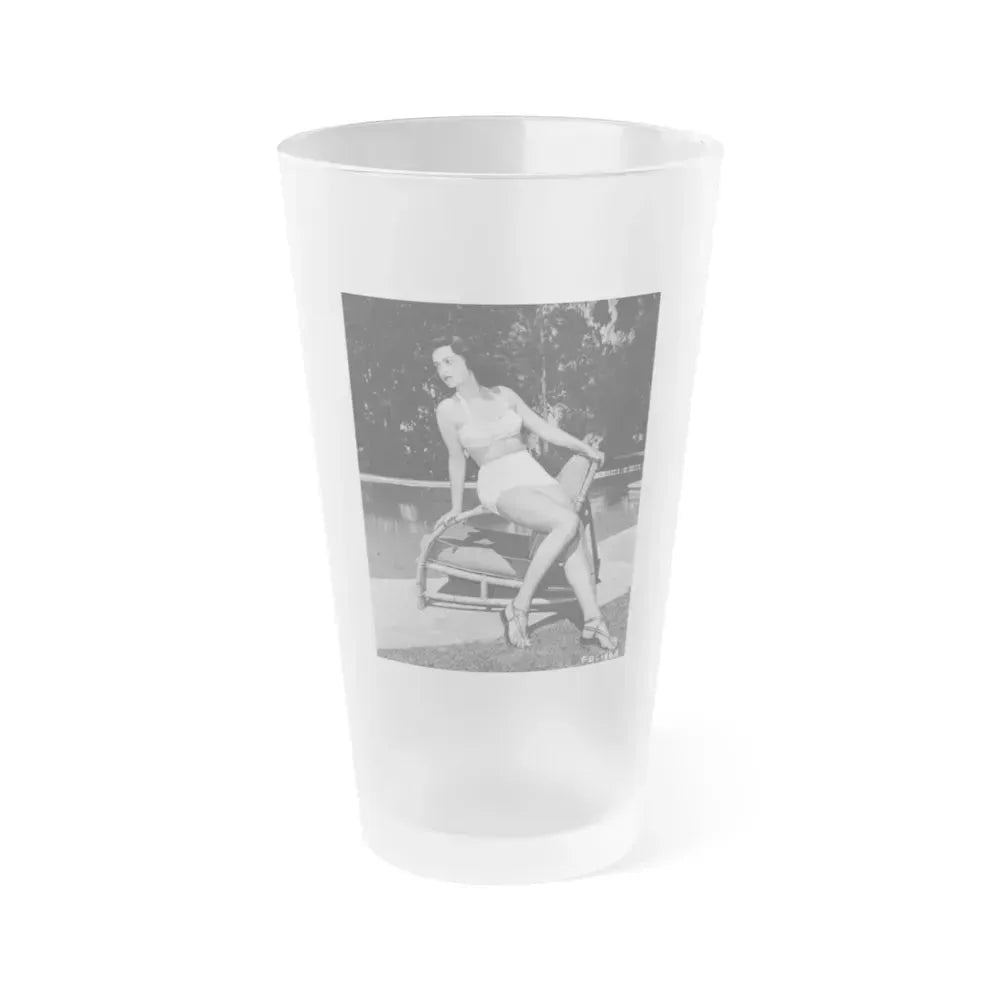 Faith Domergue #89 (Vintage Female Icon) Frosted Pint Glass 16oz 16oz Frosted - Go Mug Yourself