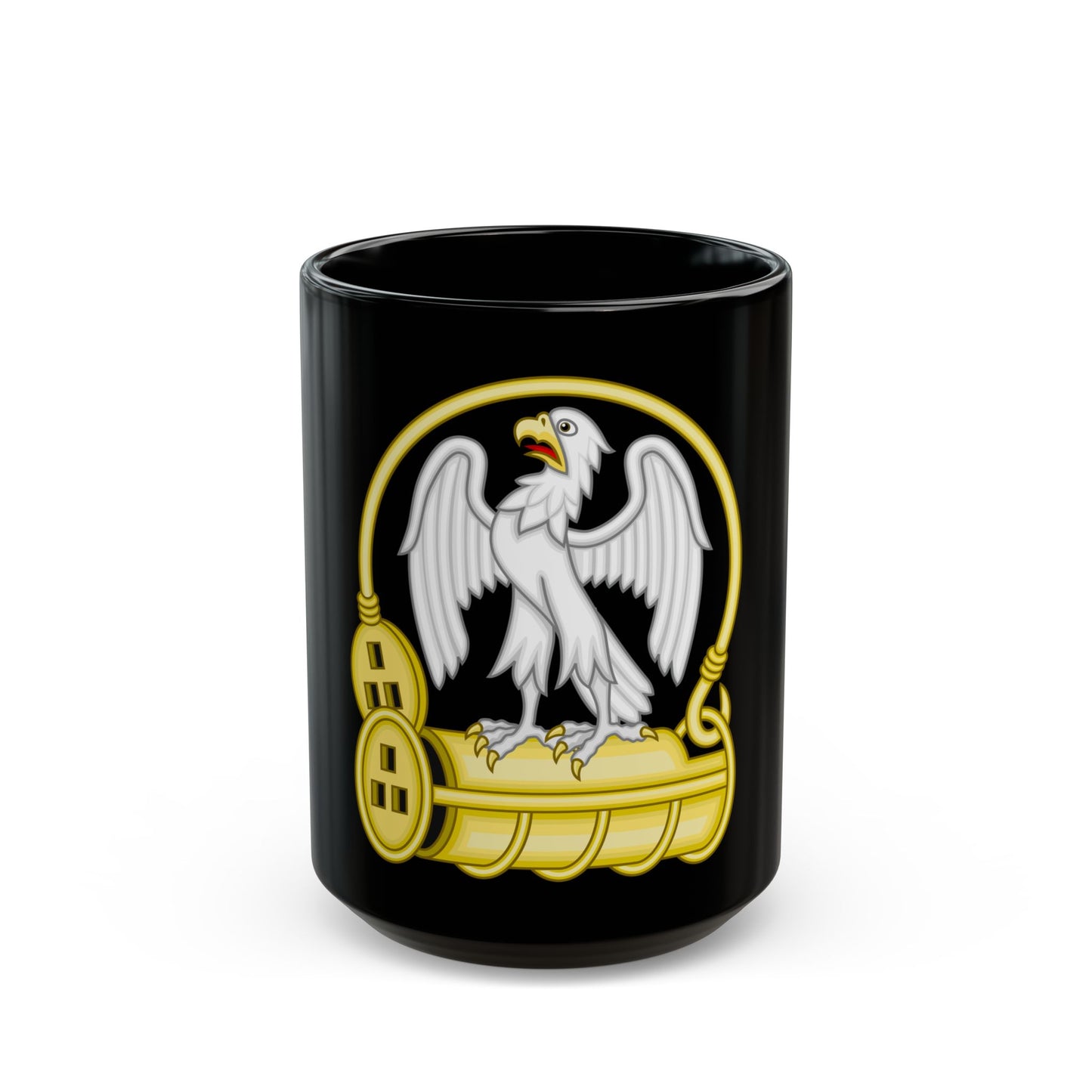 Falcon and Fetterlock Badge of Edward IV - Black Coffee Mug-15oz-Go Mug Yourself
