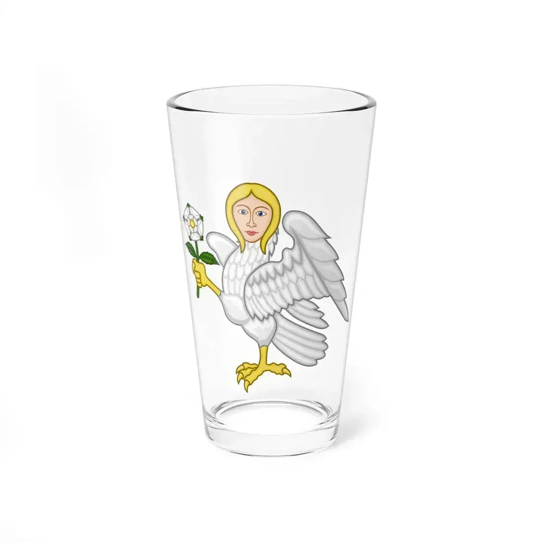 Falcon with a virgin's face Badge of Richard III - Pint Glass 16oz 16oz - Go Mug Yourself