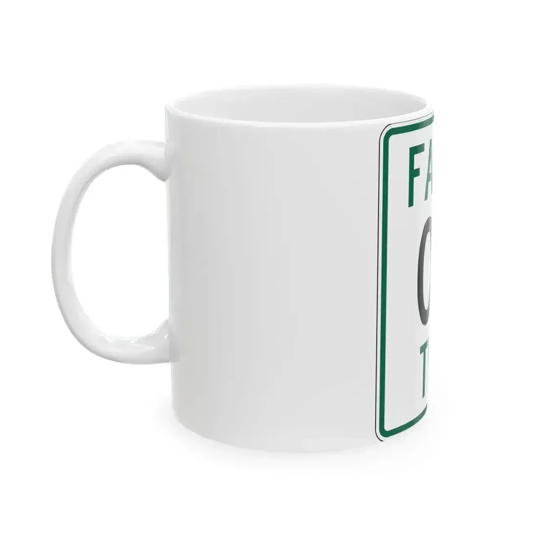 Falls Township Hocking County Ohio route shield template (Ohio) (Road Sign) White Coffee Mug - Go Mug Yourself