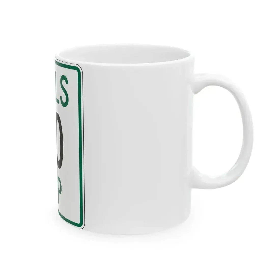 Falls Township Hocking County Ohio route shield template (Ohio) (Road Sign) White Coffee Mug - Go Mug Yourself
