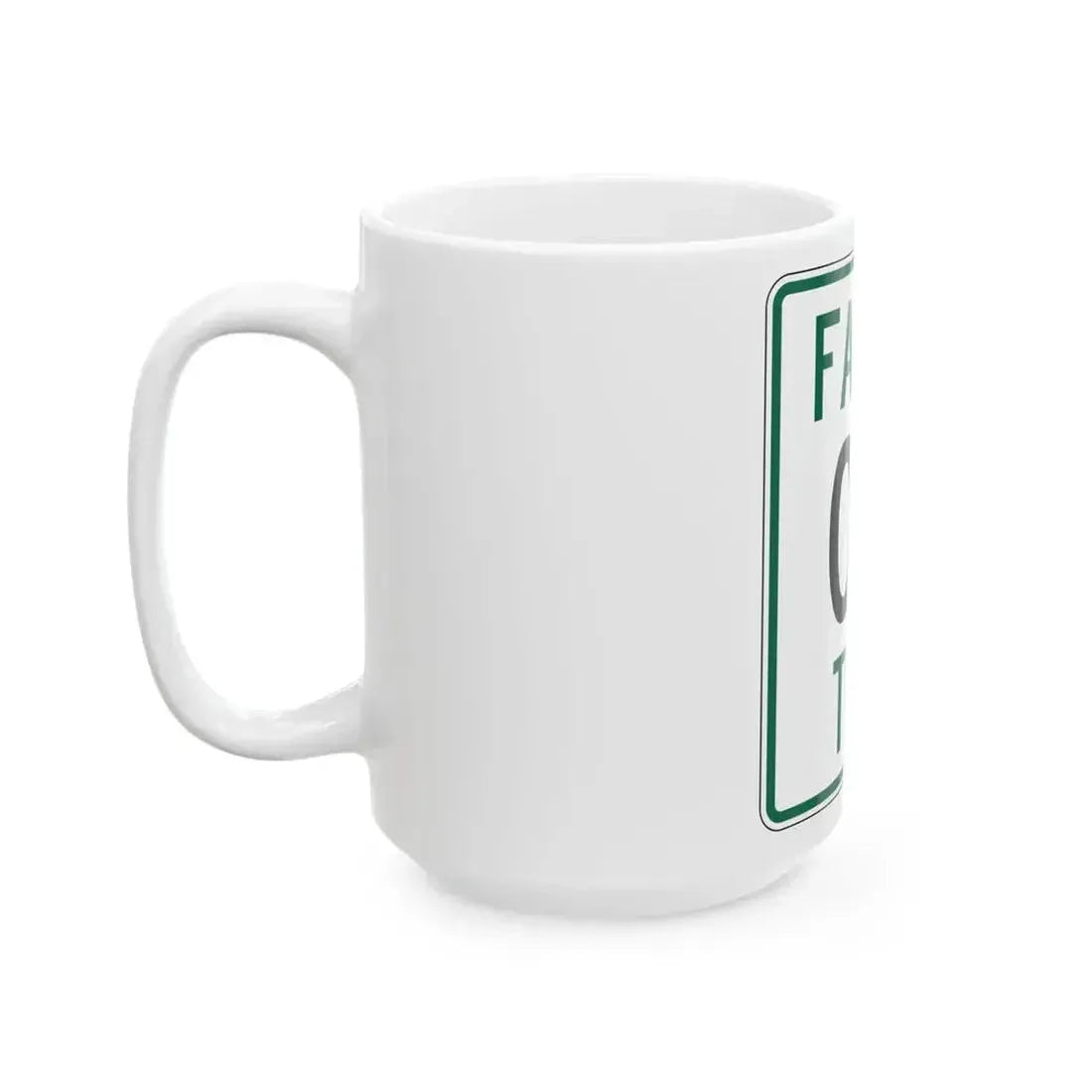 Falls Township Hocking County Ohio route shield template (Ohio) (Road Sign) White Coffee Mug - Go Mug Yourself