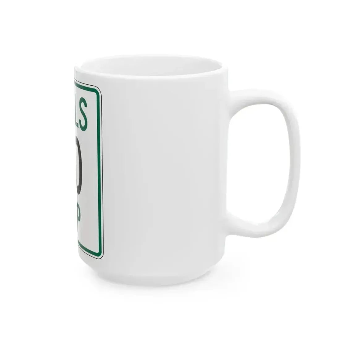 Falls Township Hocking County Ohio route shield template (Ohio) (Road Sign) White Coffee Mug - Go Mug Yourself