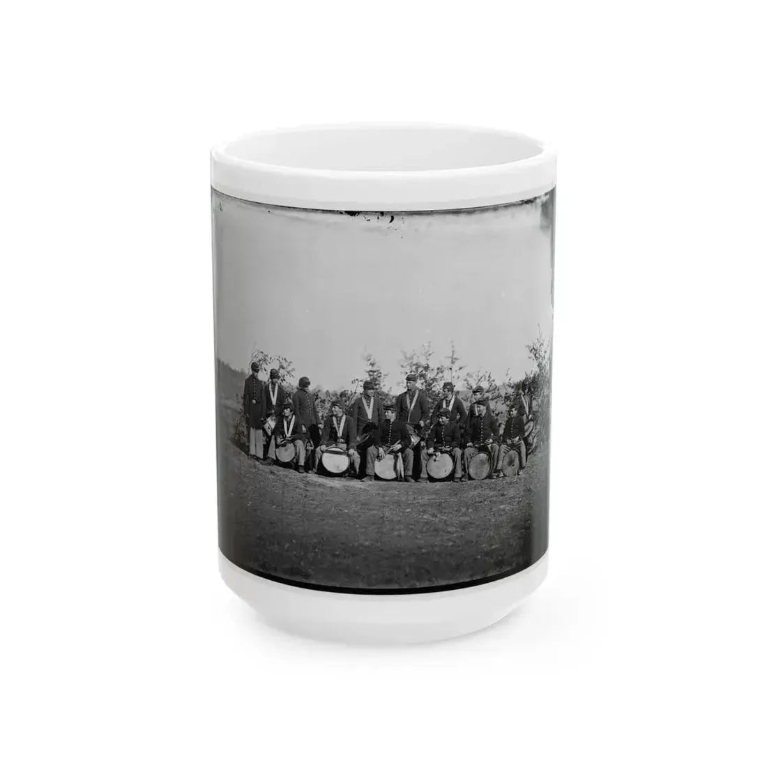 Falmouth, Va. Drum Corps Of 61st New York Infantry (U.S. Civil War) White Coffee Mug 15oz - Go Mug Yourself