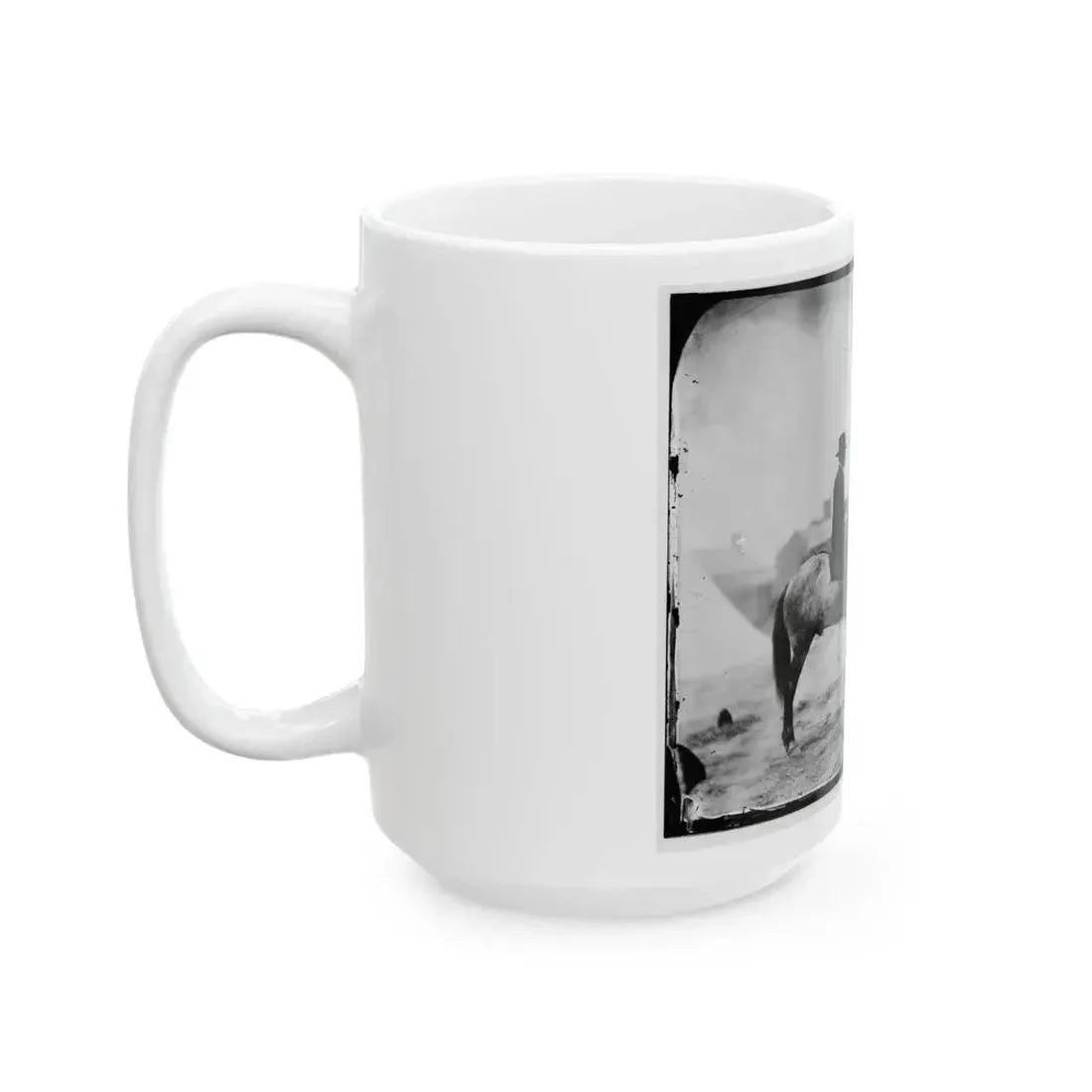 Falmouth, Va. Gen. Alfred Pleasonton On Horseback (U.S. Civil War) White Coffee Mug - Go Mug Yourself