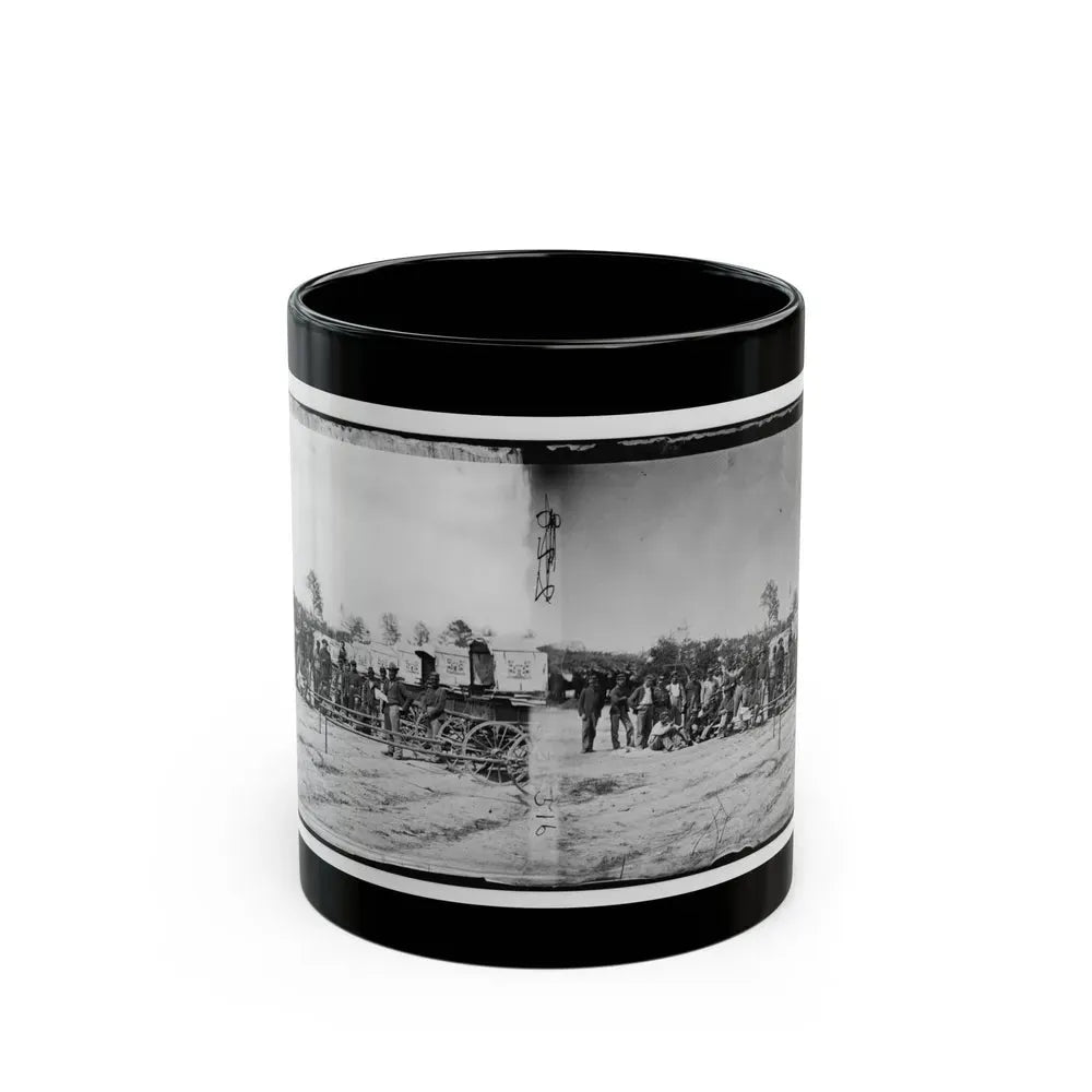 Falmouth, Va. Men And Wagons Of The Engineer Corps Ambulance Train (U.S. Civil War) Black Coffee Mug 11oz - Go Mug Yourself