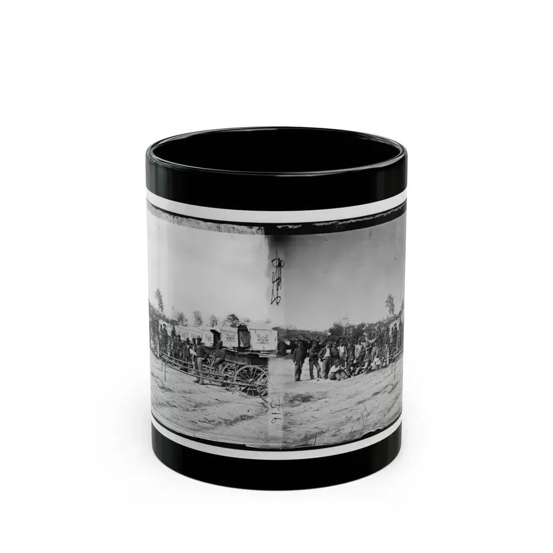 Falmouth, Va. Men And Wagons Of The Engineer Corps Ambulance Train (U.S. Civil War) Black Coffee Mug 11oz - Go Mug Yourself