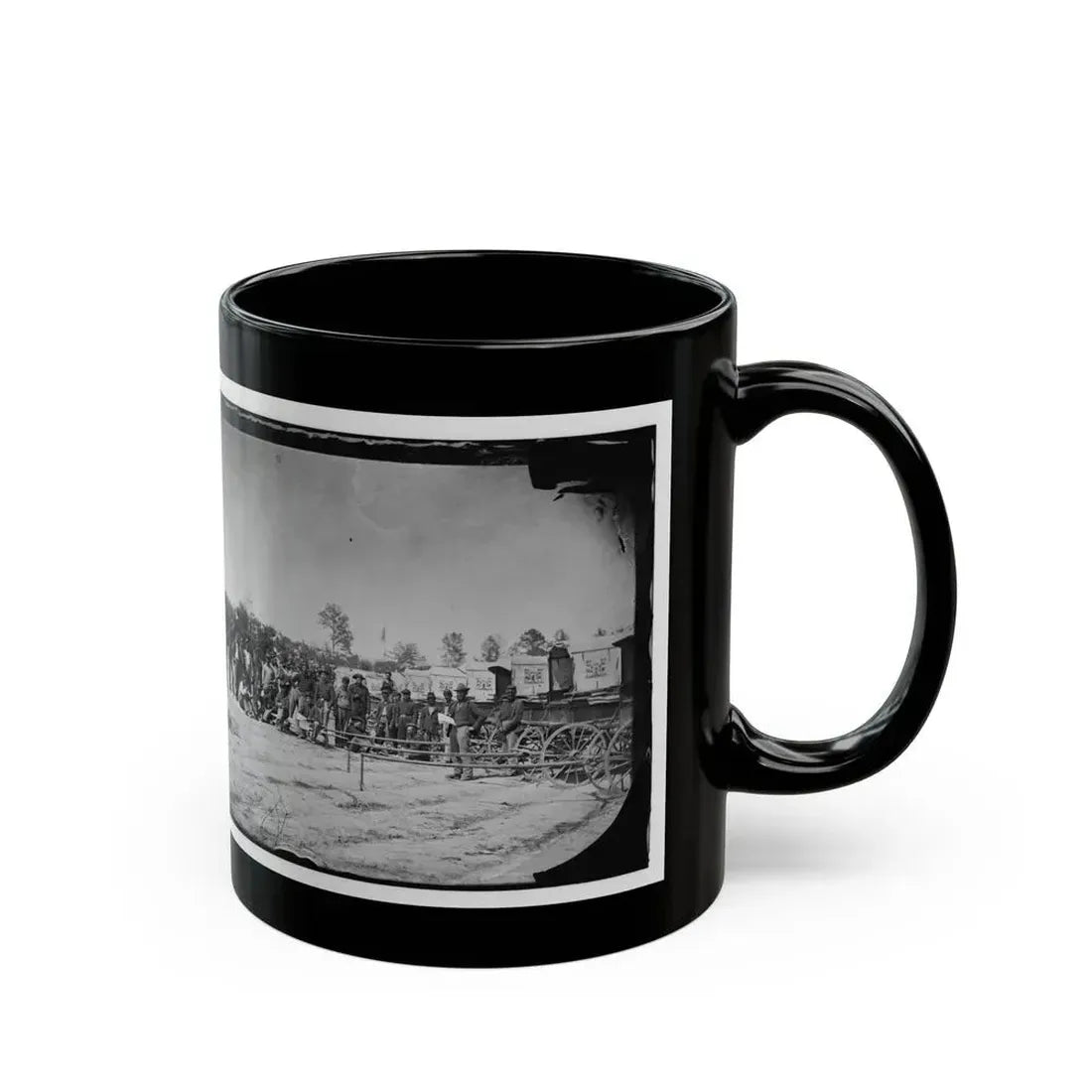 Falmouth, Va. Men And Wagons Of The Engineer Corps Ambulance Train (U.S. Civil War) Black Coffee Mug - Go Mug Yourself