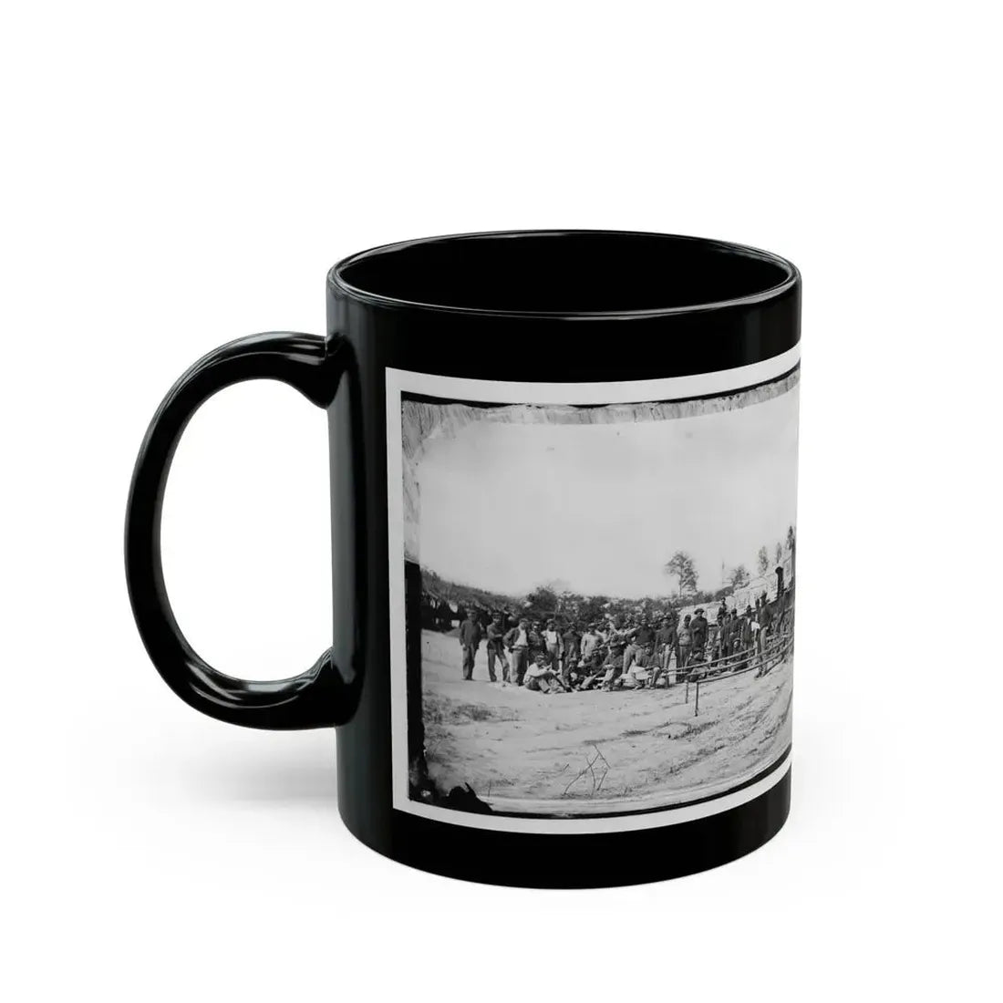 Falmouth, Va. Men And Wagons Of The Engineer Corps Ambulance Train (U.S. Civil War) Black Coffee Mug - Go Mug Yourself