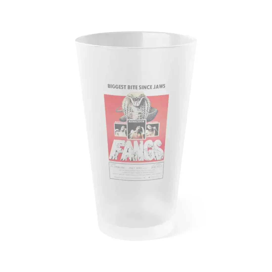 FANGS (SNAKES) 1974 Movie Poster - Frosted Pint Glass 16oz 16oz Frosted - Go Mug Yourself