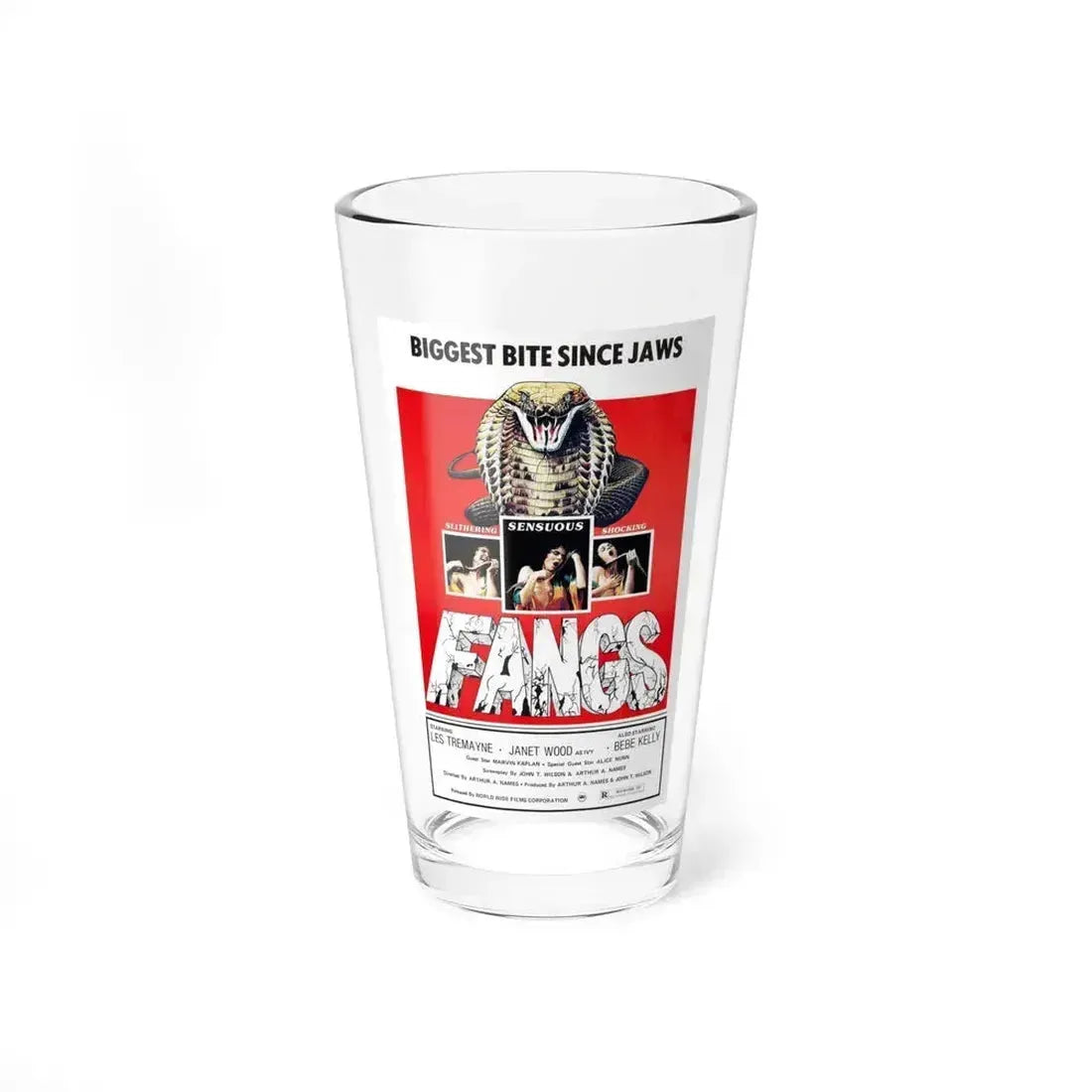 FANGS (SNAKES) 1974 Movie Poster - Pint Glass 16oz 16oz - Go Mug Yourself