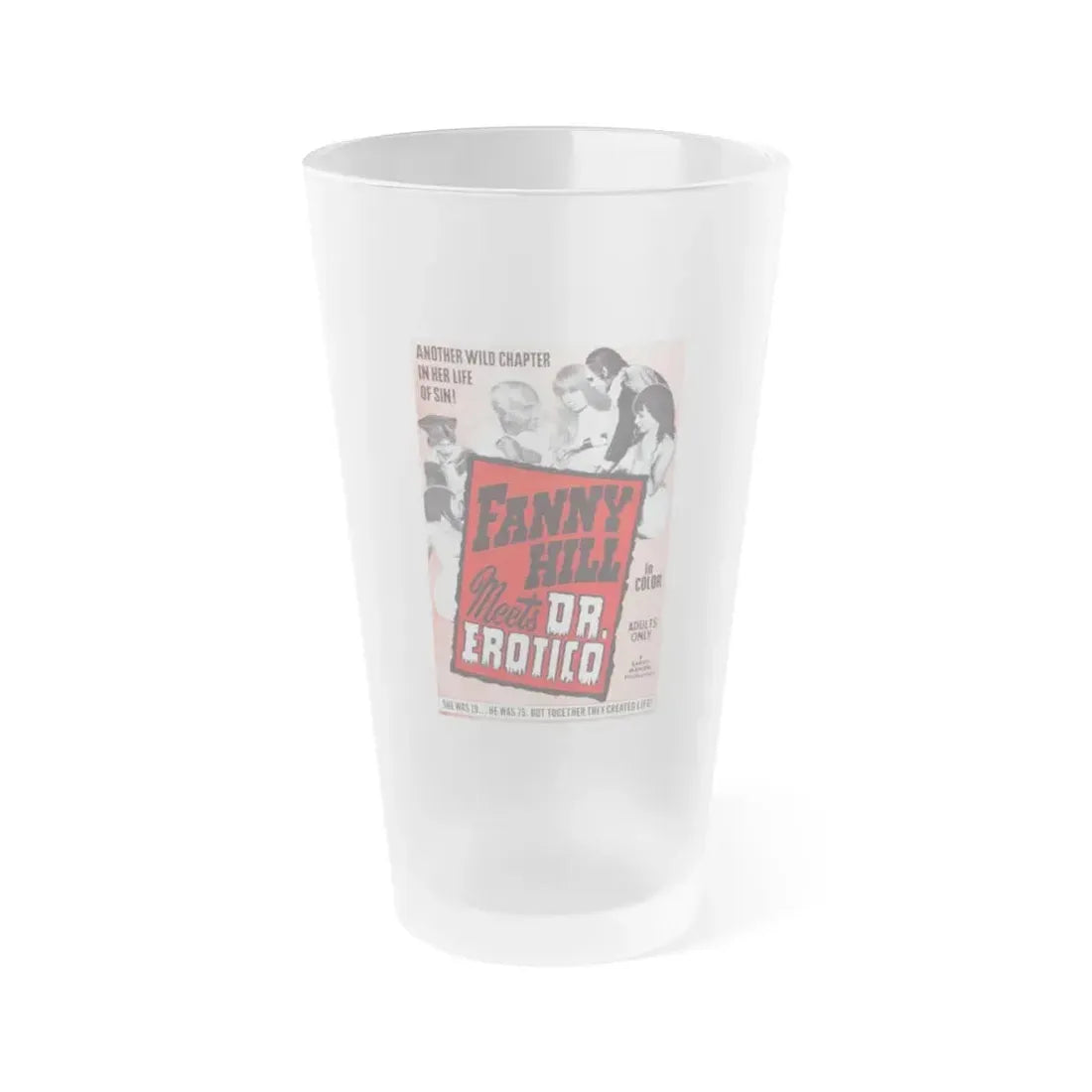 FANNY HILL MEETS DR.EROTICO 1967 Movie Poster - Frosted Pint Glass 16oz 16oz Frosted - Go Mug Yourself