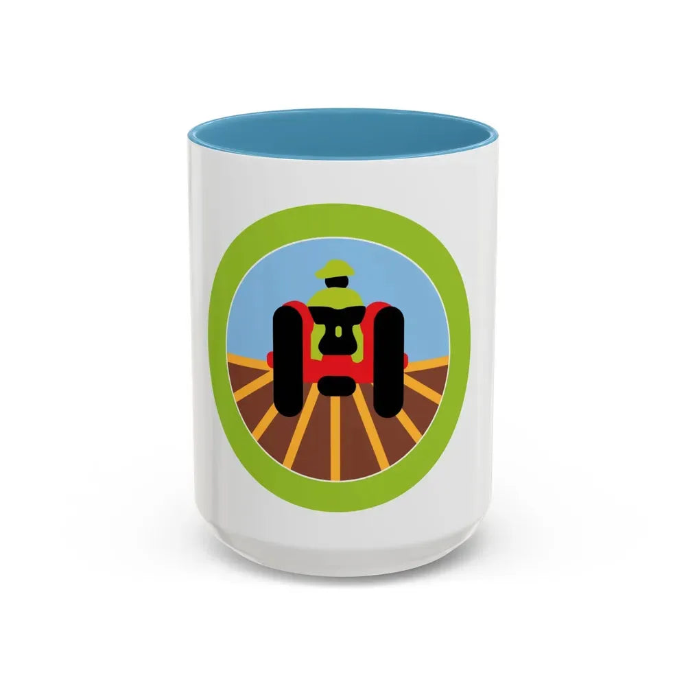 Farm Mechanics (Boy Scout Merit Badge) Accent Coffee Mug 15oz Light Blue - Go Mug Yourself