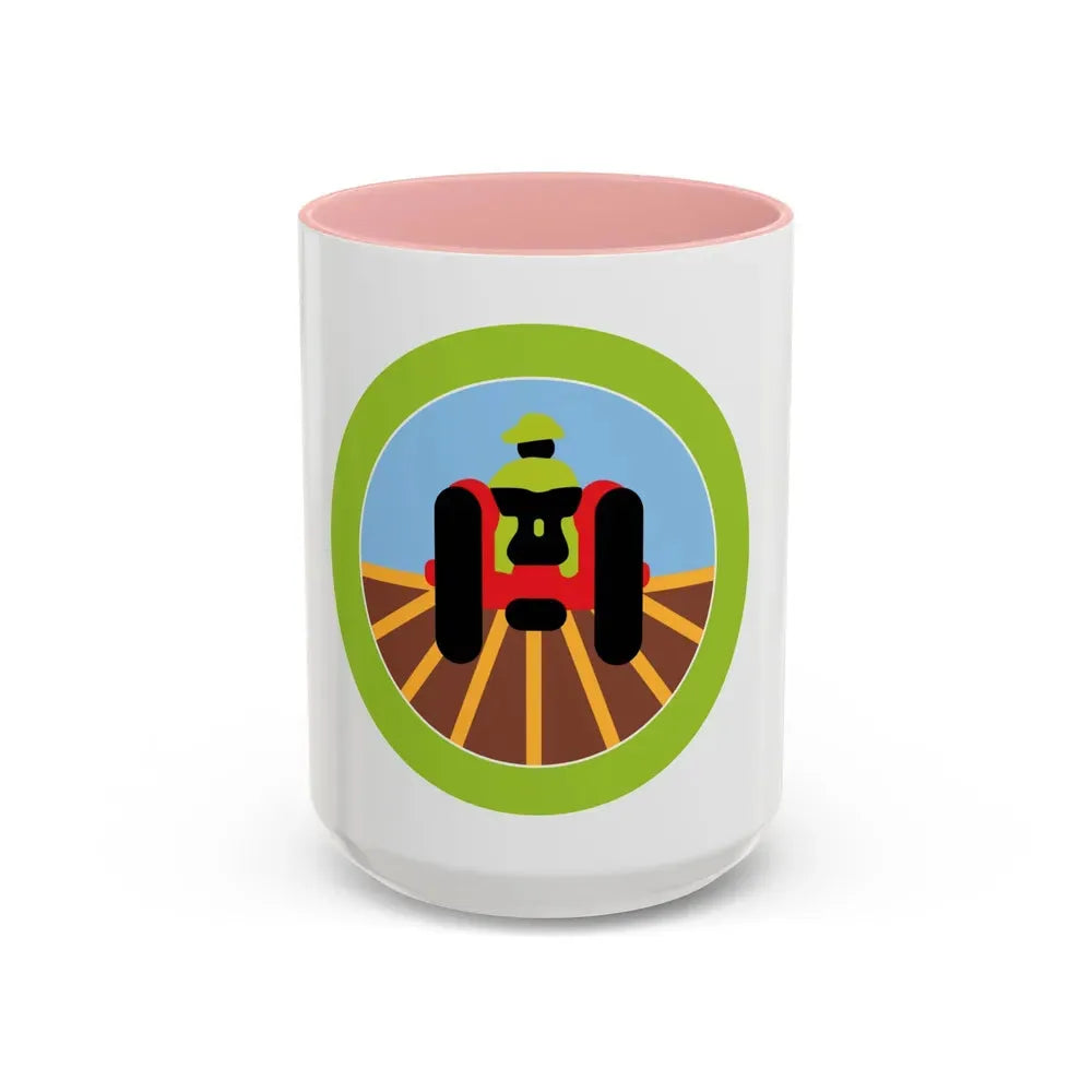 Farm Mechanics (Boy Scout Merit Badge) Accent Coffee Mug 15oz Pink - Go Mug Yourself