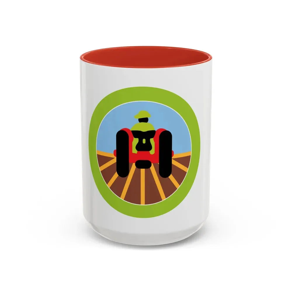 Farm Mechanics (Boy Scout Merit Badge) Accent Coffee Mug 15oz Red - Go Mug Yourself